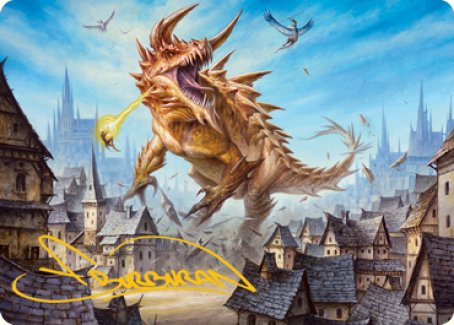 Tarrasque Art Card (Gold-Stamped Signature) [Dungeons & Dragons: Adventures in the Forgotten Realms Art Series] | Tacoma Games