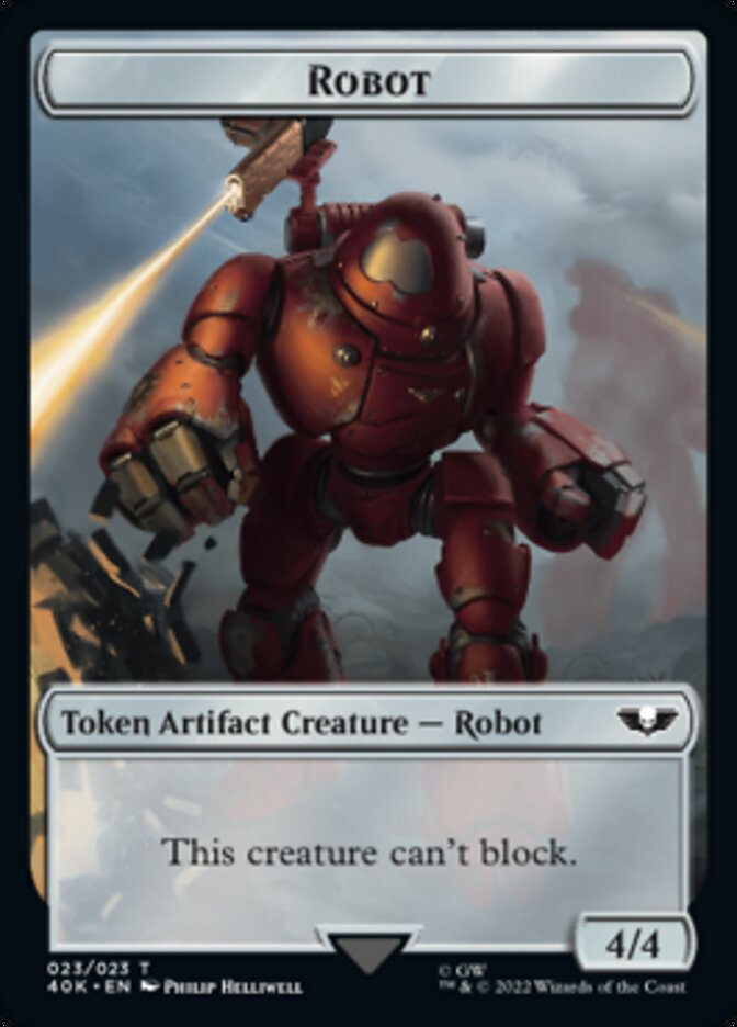 Astartes Warrior // Robot Double-sided Token (Surge Foil) [Universes Beyond: Warhammer 40,000 Tokens] | Tacoma Games