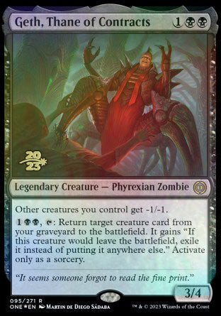 Geth, Thane of Contracts [Phyrexia: All Will Be One Prerelease Promos] | Tacoma Games