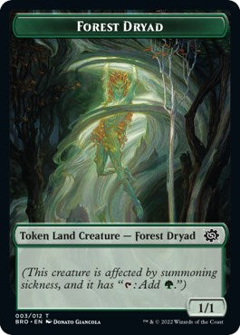 Powerstone // Forest Dryad Double-Sided Token [The Brothers' War Tokens] | Tacoma Games