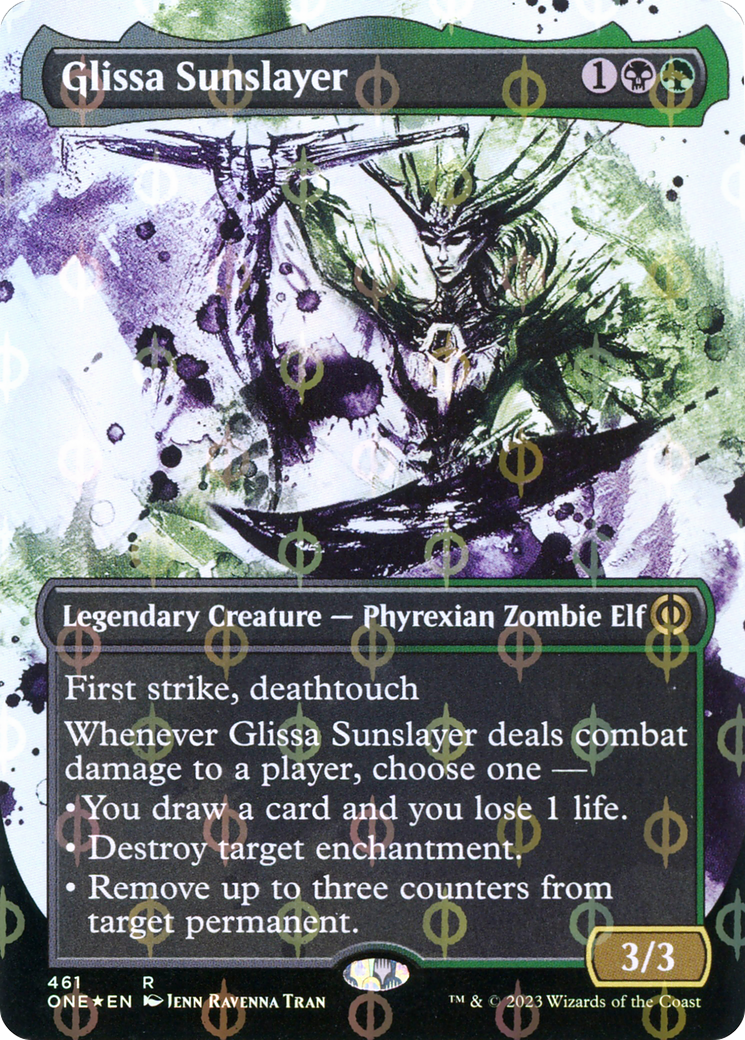 Glissa Sunslayer (Borderless Ichor Step-and-Compleat Foil) [Phyrexia: All Will Be One] | Tacoma Games