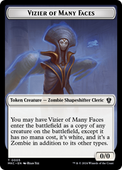 Vizier of Many Faces // Zombie Double-Sided Token [Murders at Karlov Manor Commander Tokens] | Tacoma Games