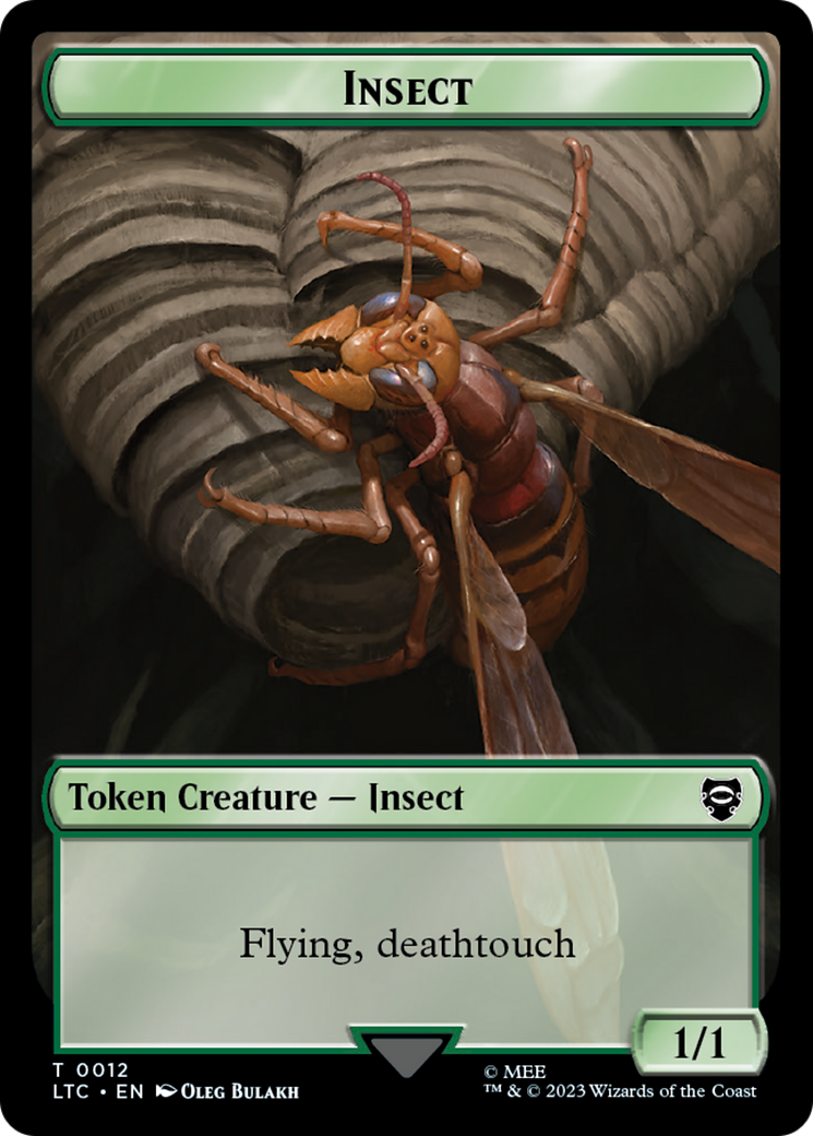 Elf Warrior // Insect Double Sided Token [The Lord of the Rings: Tales of Middle-Earth Commander Tokens] | Tacoma Games