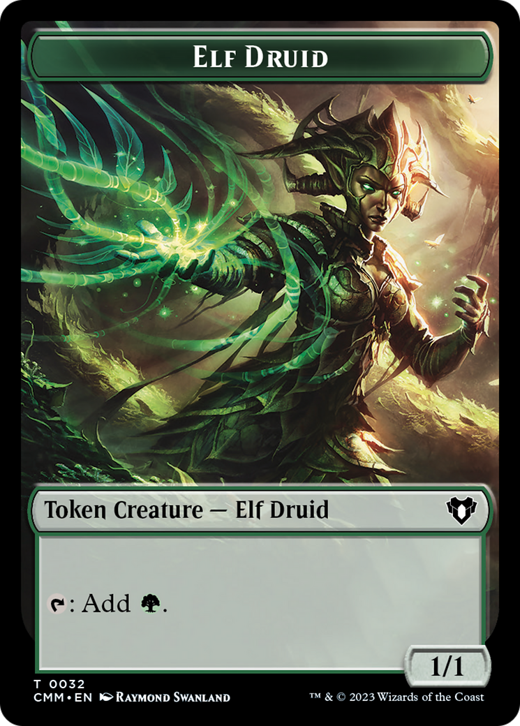 Elemental (0024) // Elf Druid Double-Sided Token [Commander Masters Tokens] | Tacoma Games
