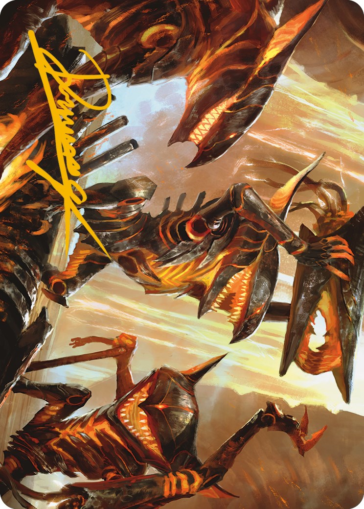 Gleeful Demolition Art Card (Gold-Stamped Signature) [Phyrexia: All Will Be One Art Series] | Tacoma Games