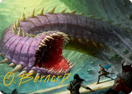 Purple Worm Art Card (Gold-Stamped Signature) [Dungeons & Dragons: Adventures in the Forgotten Realms Art Series] | Tacoma Games