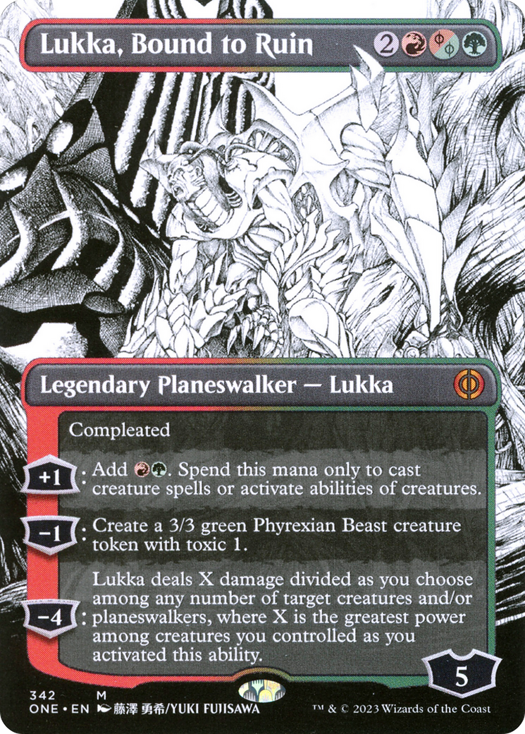 Lukka, Bound to Ruin (Borderless Manga) [Phyrexia: All Will Be One] | Tacoma Games