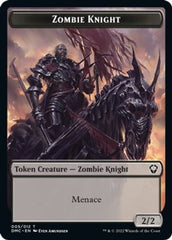 Zombie Knight // Goblin Double-sided Token [Dominaria United Commander Tokens] | Tacoma Games