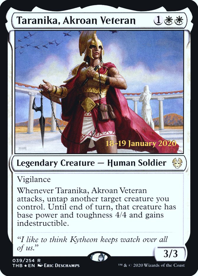 Taranika, Akroan Veteran [Theros Beyond Death Prerelease Promos] | Tacoma Games