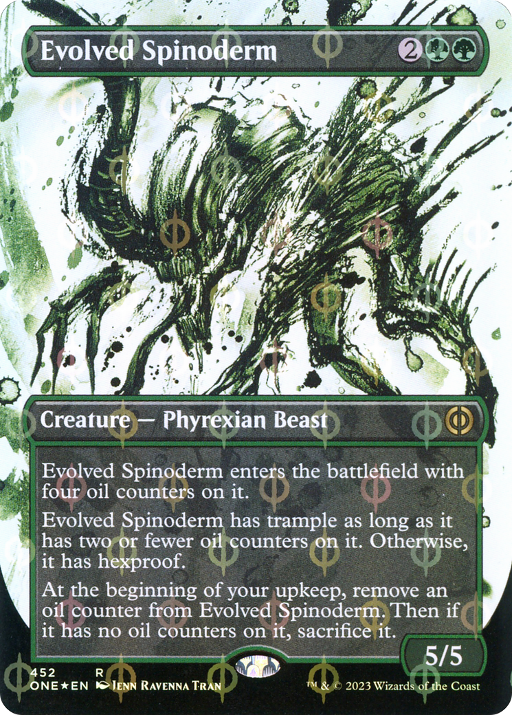 Evolved Spinoderm (Borderless Ichor Step-and-Compleat Foil) [Phyrexia: All Will Be One] | Tacoma Games