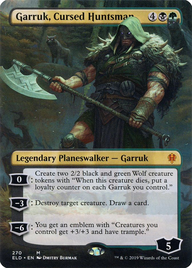 Garruk, Cursed Huntsman (Borderless) [Throne of Eldraine] | Tacoma Games