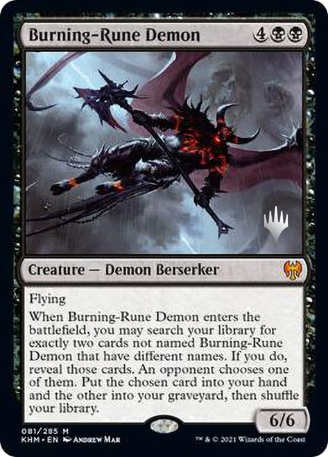 Burning-Rune Demon [Kaldheim Promo Pack] | Tacoma Games