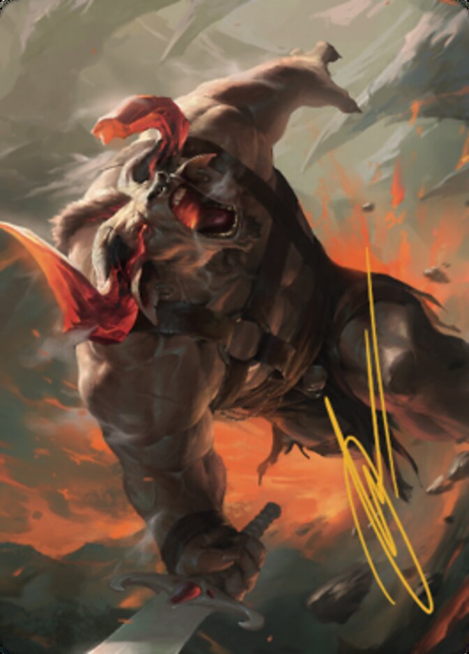 Furious Bellow Art Card (Gold-Stamped Signature) [Dominaria United Art Series] | Tacoma Games