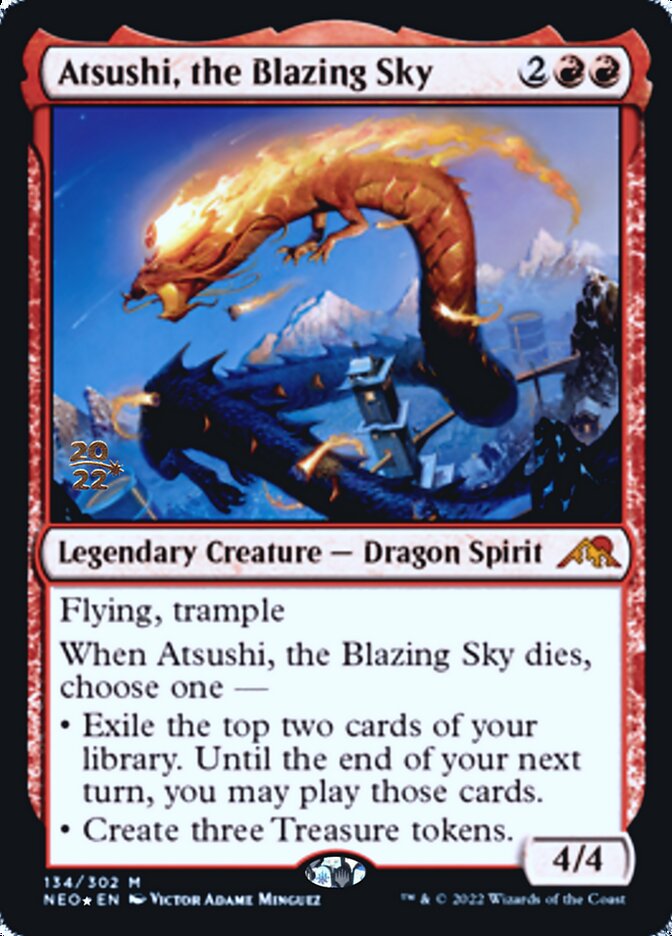 Atsushi, the Blazing Sky [Kamigawa: Neon Dynasty Prerelease Promos] | Tacoma Games