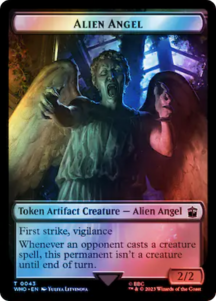 Alien Angel // Clue (0053) Double-Sided Token (Surge Foil) [Doctor Who Tokens] | Tacoma Games