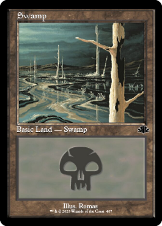 Swamp (407) (Retro) [Dominaria Remastered] | Tacoma Games