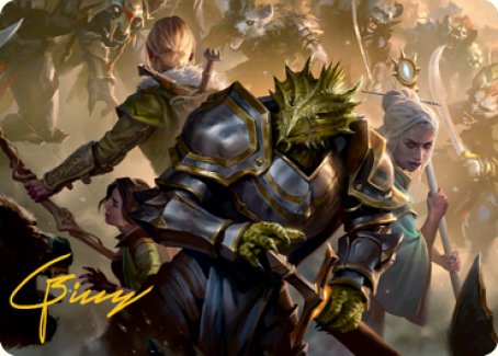 You Come to the Gnoll Camp Art Card (Gold-Stamped Signature) [Dungeons & Dragons: Adventures in the Forgotten Realms Art Series] | Tacoma Games