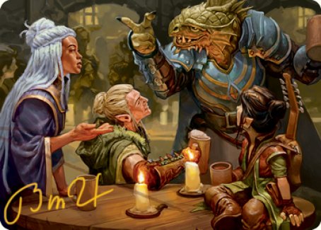 You Meet in a Tavern Art Card (Gold-Stamped Signature) [Dungeons & Dragons: Adventures in the Forgotten Realms Art Series] | Tacoma Games