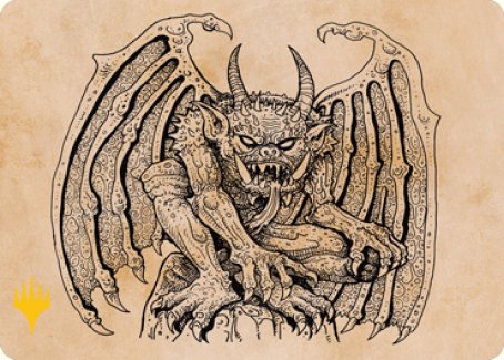 Cloister Gargoyle (Showcase) Art Card (Gold-Stamped Signature) [Dungeons & Dragons: Adventures in the Forgotten Realms Art Series] | Tacoma Games