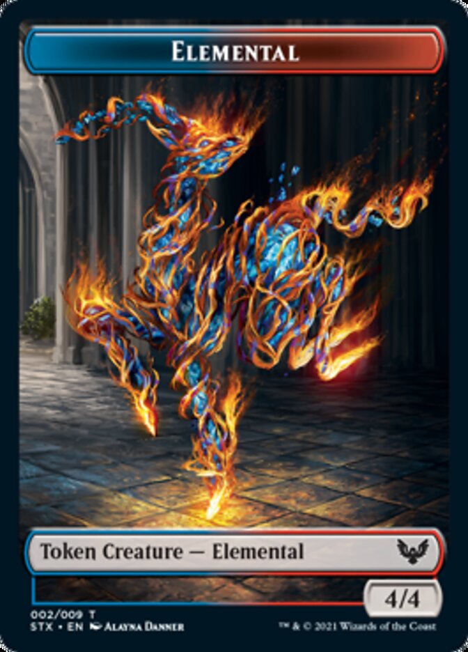 Elemental // Rowan, Scholar of Sparks Emblem Token [Strixhaven: School of Mages Tokens] | Tacoma Games