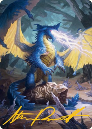 Blue Dragon Art Card (Gold-Stamped Signature) [Dungeons & Dragons: Adventures in the Forgotten Realms Art Series] | Tacoma Games