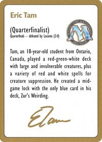 1996 Eric Tam Biography Card [World Championship Decks] | Tacoma Games