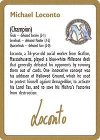 1996 Michael Loconto Biography Card [World Championship Decks] | Tacoma Games