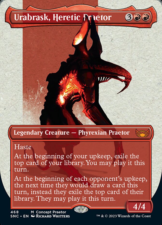 Urabrask, Heretic Praetor (Borderless Concept Praetors) [Phyrexia: All Will Be One] | Tacoma Games