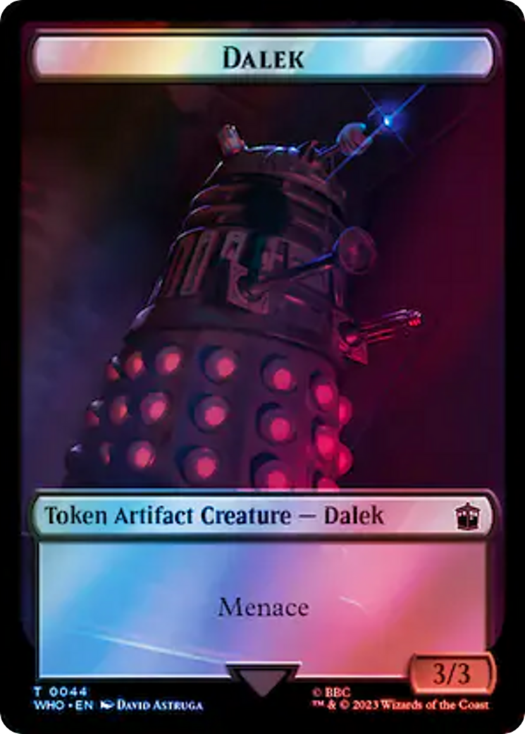 Dalek // Food (0058) Double-Sided Token (Surge Foil) [Doctor Who Tokens] | Tacoma Games