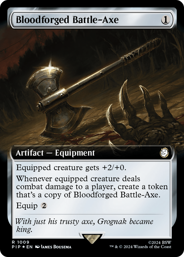 Bloodforged Battle-Axe (Extended Art) (Surge Foil) [Fallout] | Tacoma Games