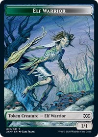 Elf Warrior // Plant Double-sided Token [Double Masters Tokens] | Tacoma Games