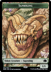 Elephant // Saproling Double-Sided Token [Dominaria Remastered Tokens] | Tacoma Games