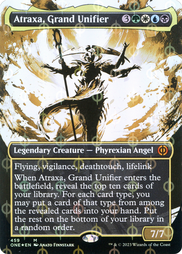 Atraxa, Grand Unifier (Borderless Ichor Step-and-Compleat Foil) [Phyrexia: All Will Be One] | Tacoma Games