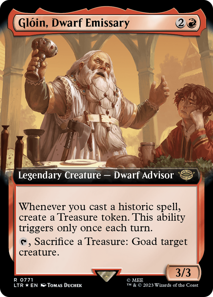 Gloin, Dwarf Emissary (Extended Art) (Surge Foil) [The Lord of the Rings: Tales of Middle-Earth] | Tacoma Games