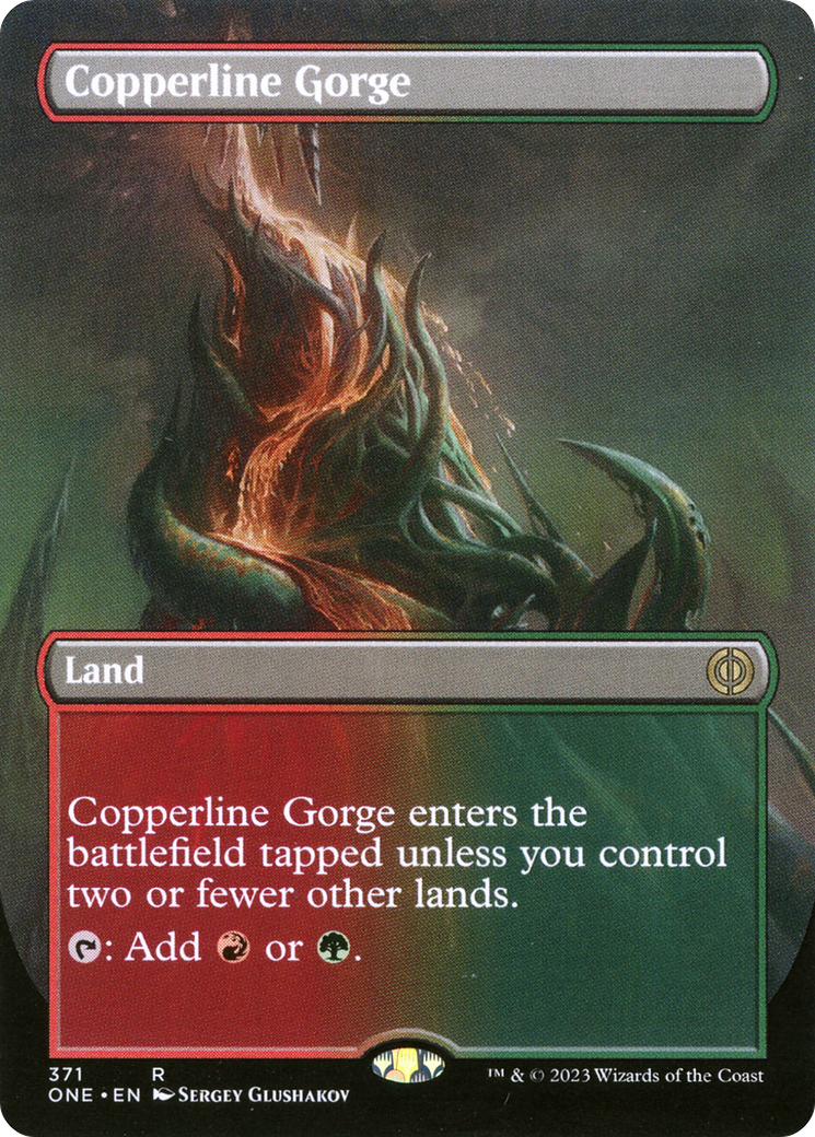 Copperline Gorge (Borderless Alternate Art) [Phyrexia: All Will Be One] | Tacoma Games