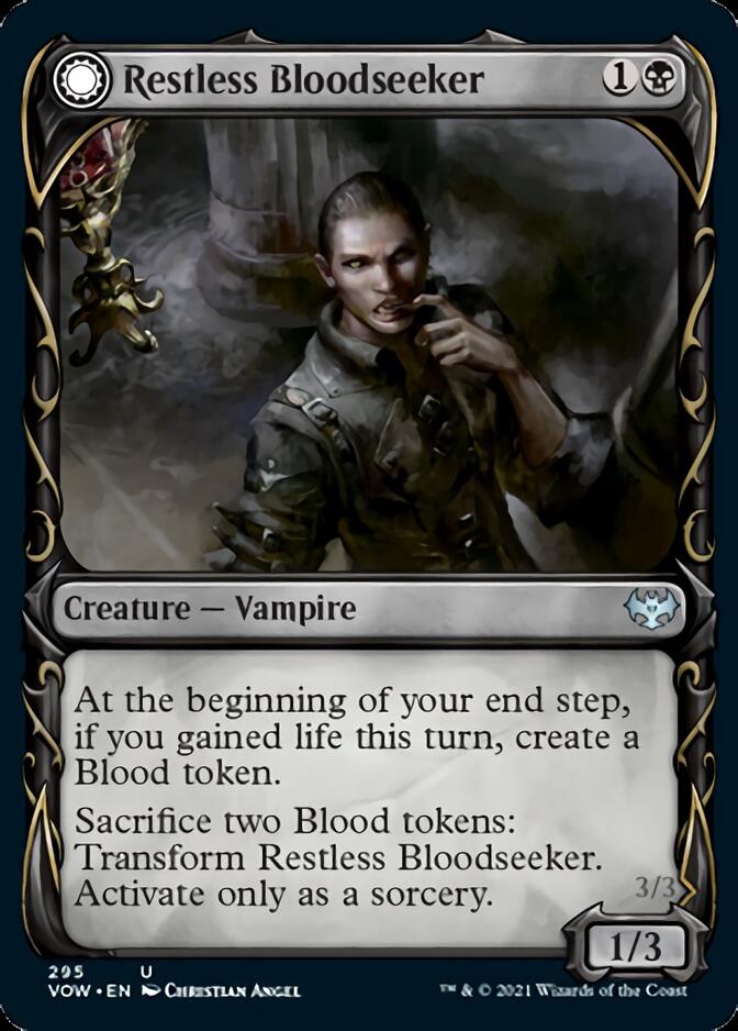 Restless Bloodseeker // Bloodsoaked Reveler (Showcase Fang Frame) [Innistrad: Crimson Vow] | Tacoma Games