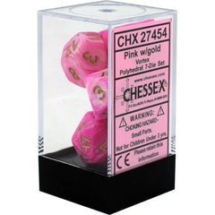 Chessex: Vortex Pink w/Gold 7-Die Set | Tacoma Games