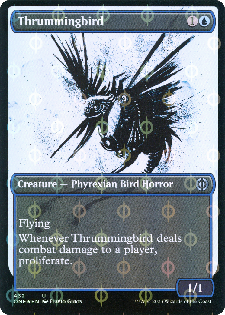 Thrummingbird (Showcase Ichor Step-and-Compleat Foil) [Phyrexia: All Will Be One] | Tacoma Games