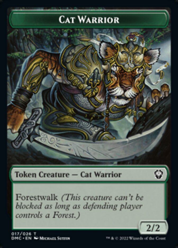 Cat Warrior Token [Dominaria United Commander Tokens] | Tacoma Games