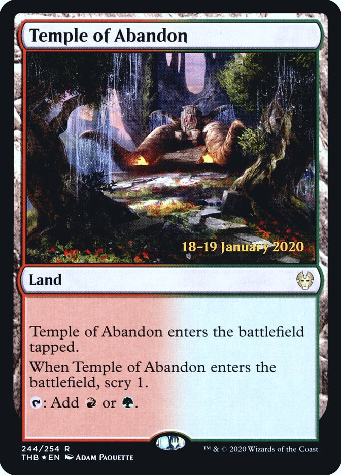 Temple of Abandon [Theros Beyond Death Prerelease Promos] | Tacoma Games