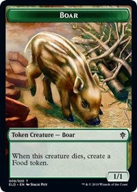 Boar // Food (15) Double-sided Token [Throne of Eldraine Tokens] | Tacoma Games