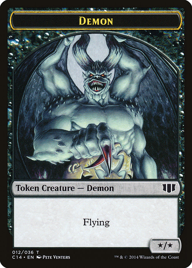 Demon (012/036) // Zombie (016/036) Double-sided Token [Commander 2014 Tokens] | Tacoma Games