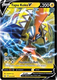 Tapu Koko V (072/202) [SWSH01: Sword & Shield Base Set] | Tacoma Games