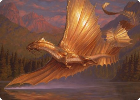 Adult Gold Dragon Art Card [Dungeons & Dragons: Adventures in the Forgotten Realms Art Series] | Tacoma Games