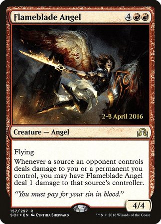 Flameblade Angel [Shadows over Innistrad Promos] | Tacoma Games