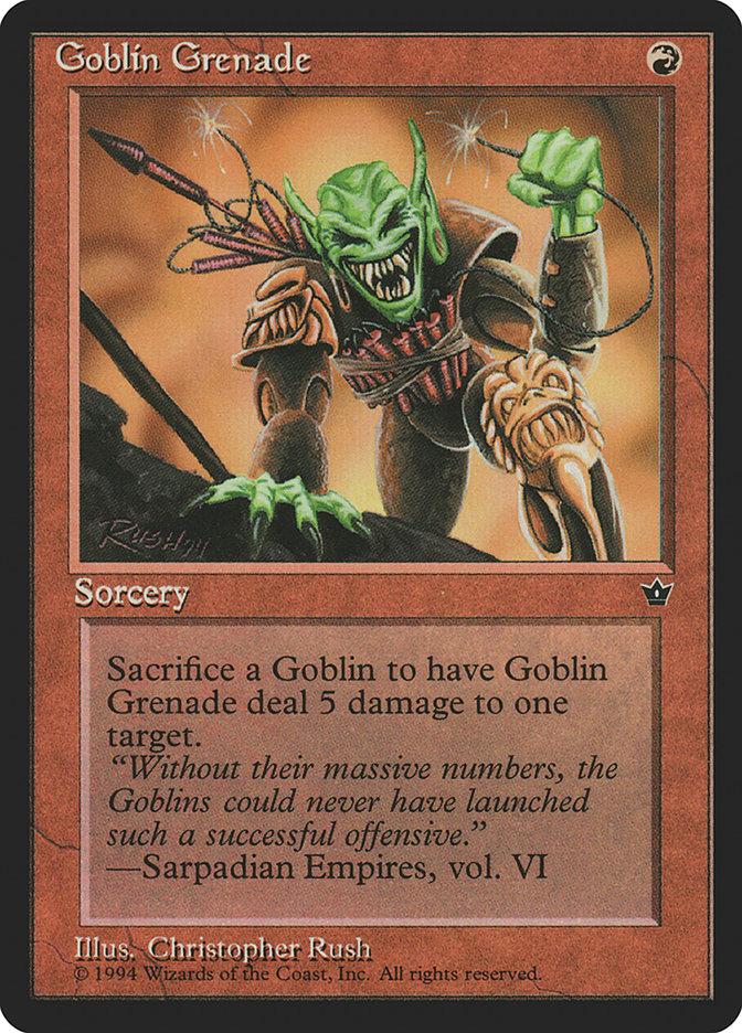 Goblin Grenade (Christopher Rush) [Fallen Empires] | Tacoma Games