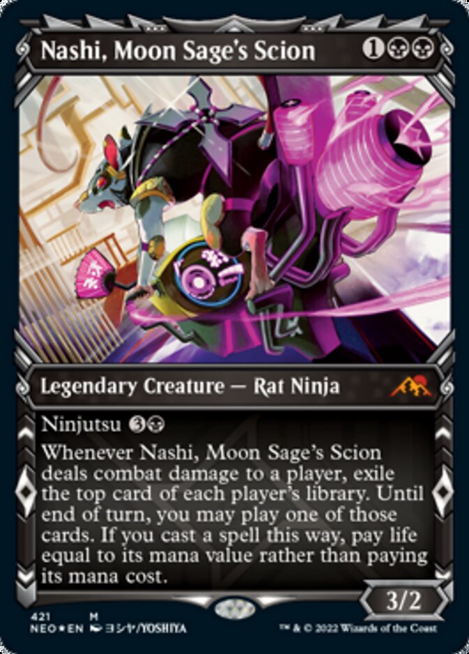 Nashi, Moon Sage's Scion (Showcase) (Foil Etched) [Kamigawa: Neon Dynasty] | Tacoma Games