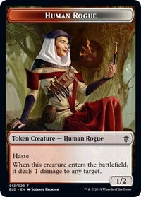 Human Rogue // Food (16) Double-sided Token [Throne of Eldraine Tokens] | Tacoma Games