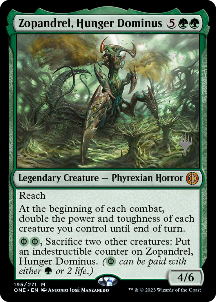 Zopandrel, Hunger Dominus (Promo Pack) [Phyrexia: All Will Be One Promos] | Tacoma Games