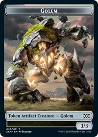 Golem // Elf Warrior Double-sided Token [Double Masters Tokens] | Tacoma Games